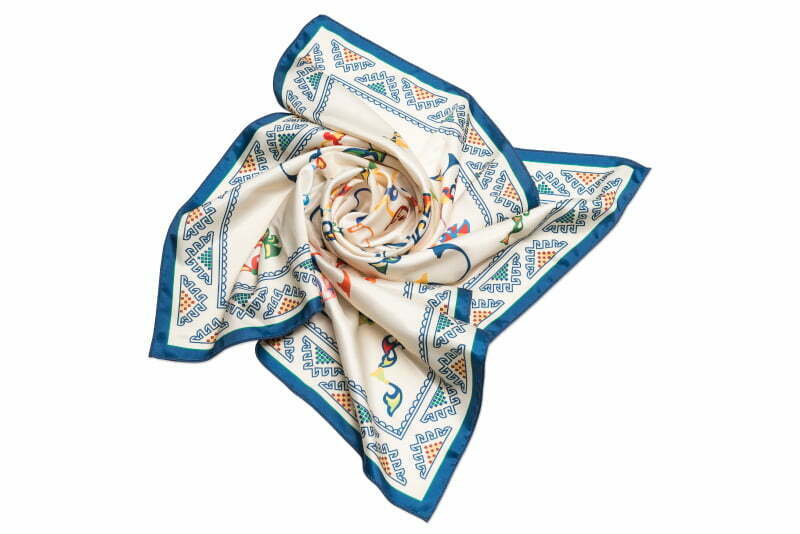 Silk scarf “Armenian medieval ornamental letters”