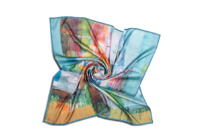 Silk scarf “Invention of the bicycle #1”