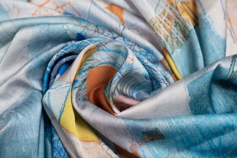 Silk scarf “Invention of the bicycle #5”- img. 2